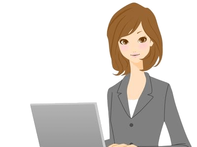 お問い合わせを対応する受付の人